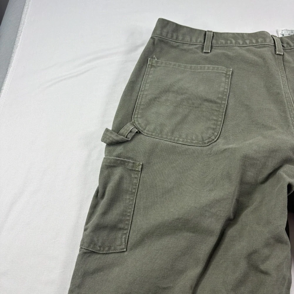 Carhartt Pants Mens‎ 42x30 (Fits 40x29) Green Carpenter Washed Duck Dungaree